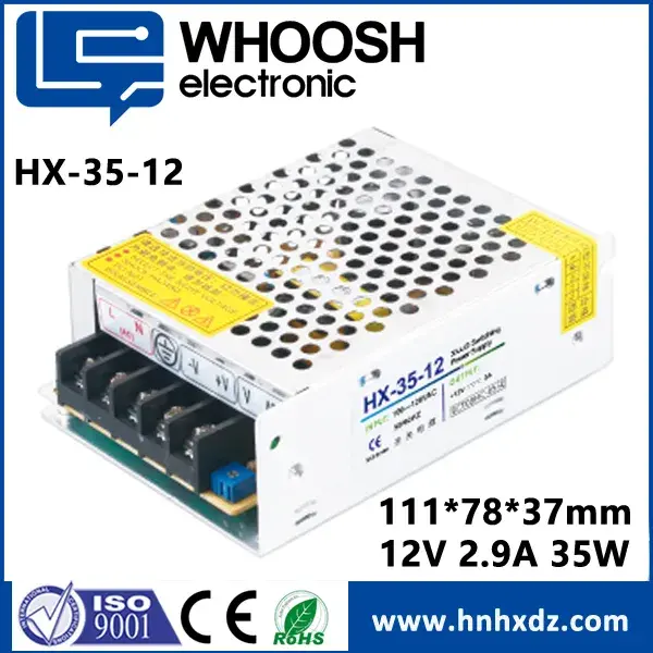 Wysoka stabilność 35 W 12 V 24 V Zasilacz LED SC, OV, OL Zabezpieczenia Wysoka wydajność,